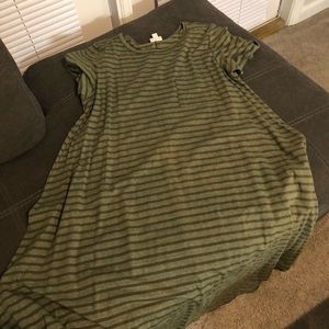 LulaRoe - Green Striped Carly - Size XL